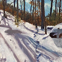 Winter Hike,  oil on wood,  11 x 14